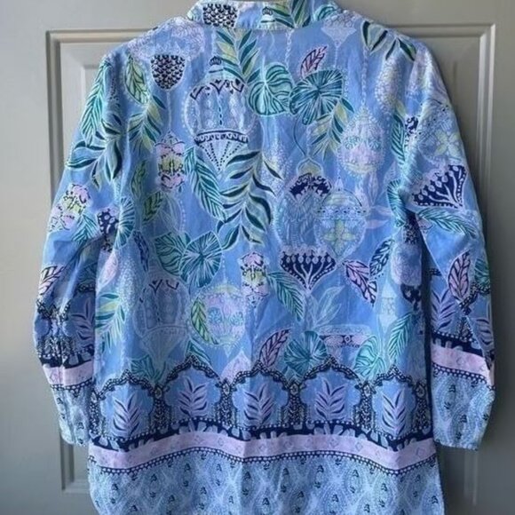Lilly Pulitzer Asani Tunic Blouse Womens Sz Large MSRP $148 - Picture 3 of 8